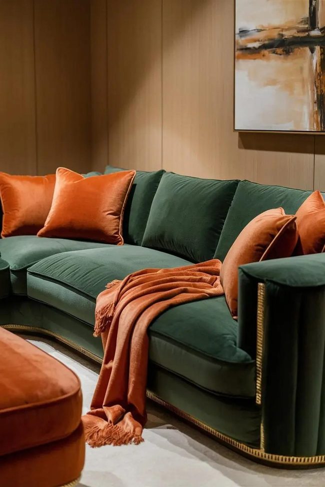 Green Velvet Meets Burnt Orange