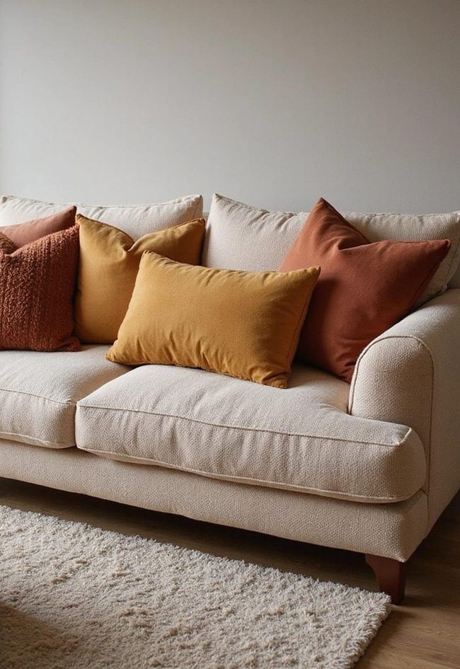 Layered Fabric Pillows For Depth