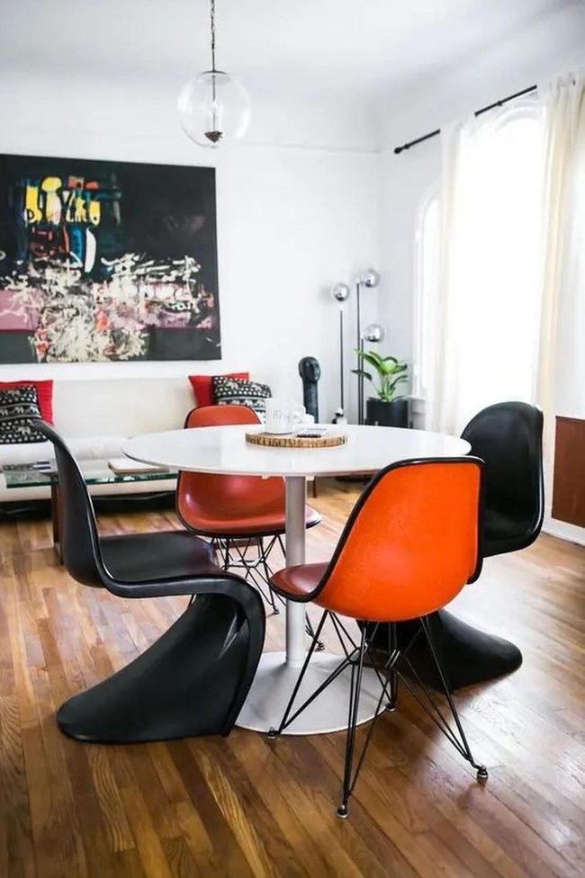 Bold Black Orange Dining Chairs