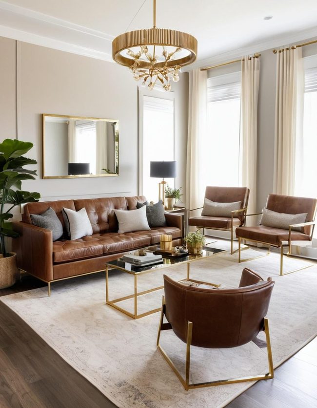 Brown Walls Gold Accents Shine