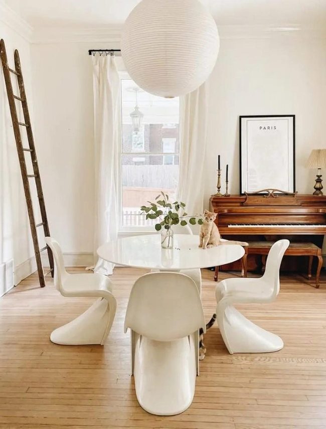 Sunlit White Room With Wooden Accents