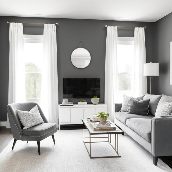 Gray and White Sitting Area Balance