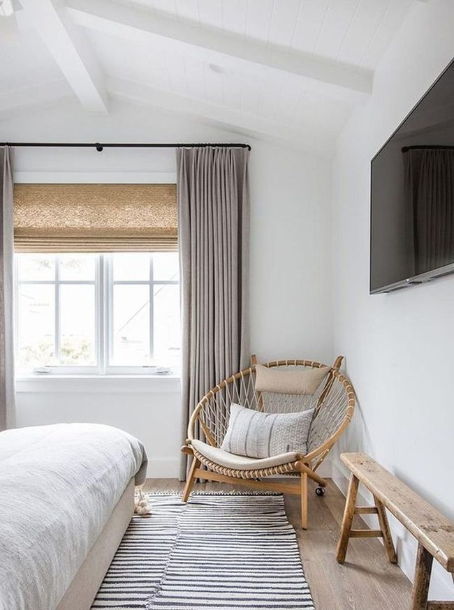 Woven Rattan Chair In Neutral Tones