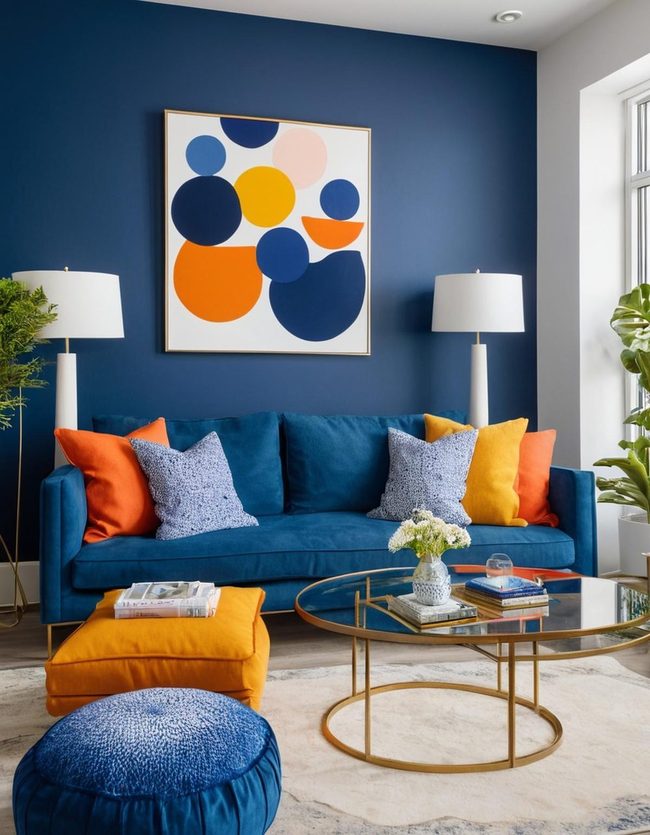 Deep Blue Accent Wall Statement