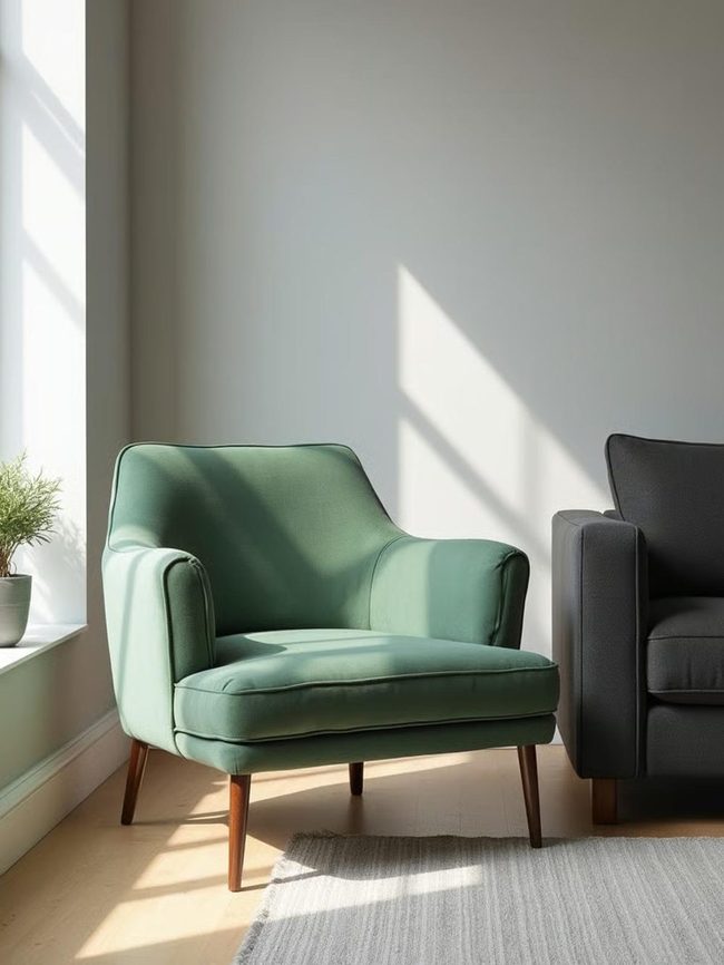 Velvet Chair Fabric Lighting Test