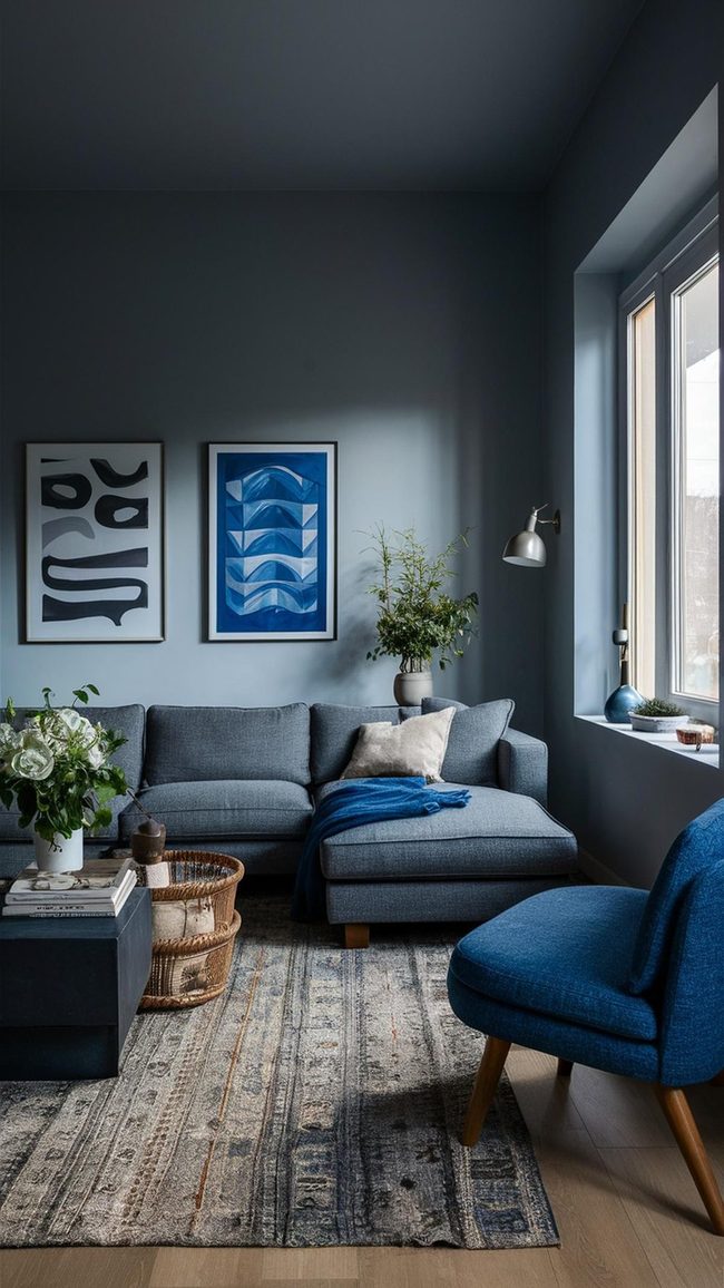 Luminous Gray and Cool Blue Parlor