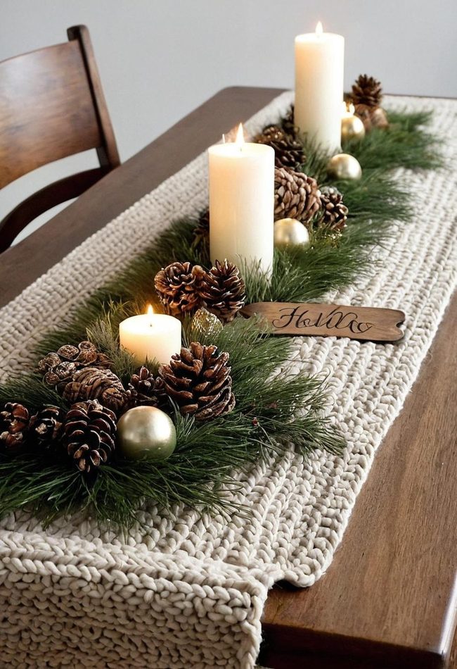 Chunky Knit Holiday Table Runner