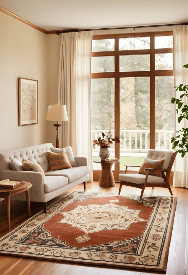 Burnt Orange Persian Floor Anchor
