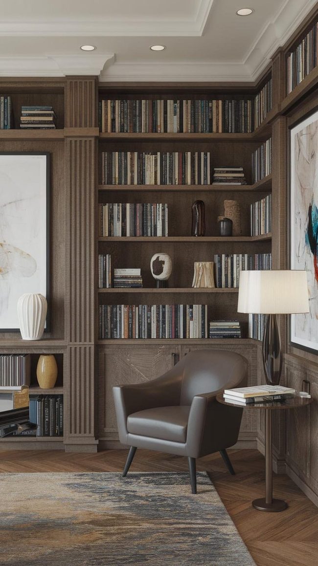 Custom Wall-Integrated Book Display
