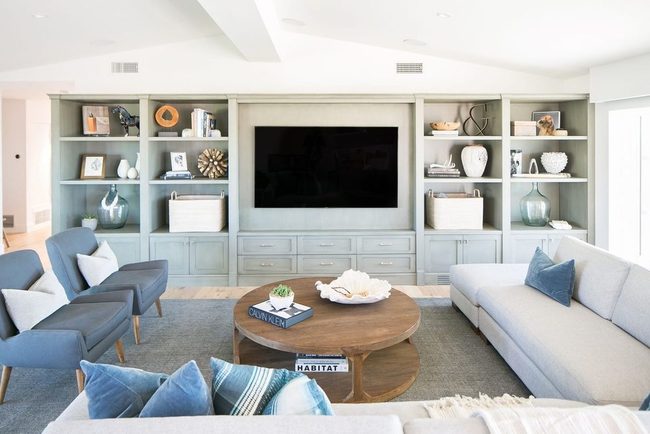 Deep Denim Walls Elevate Muted Palette