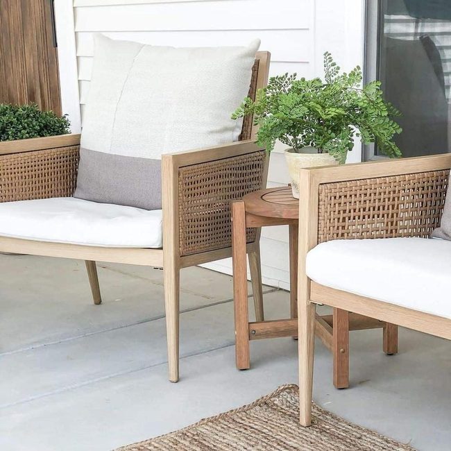 Gray Cushions, Natural Wood Porch