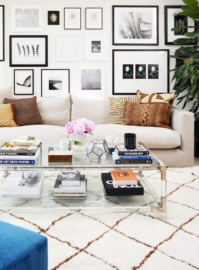 Black And White Gallery Wall Living Room