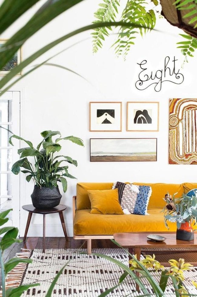 Hanging Greenery Meets Modern Art