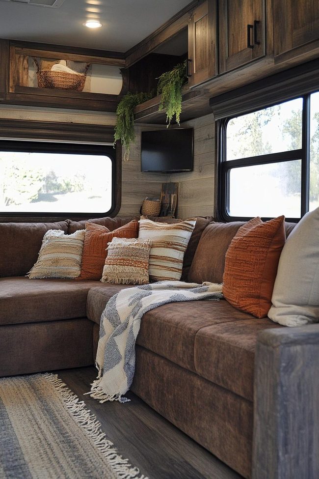 Beige Chenille Rv Interior Living