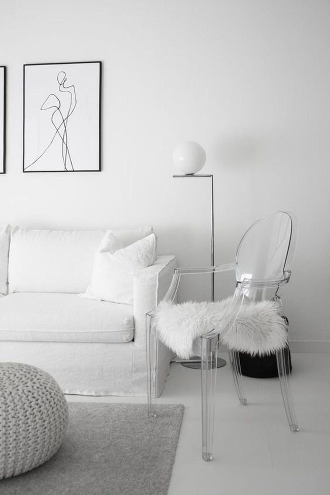 Transparent Chair Light Gray Simplicity