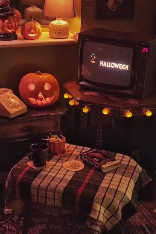 Orange Glow Vintage Halloween Room