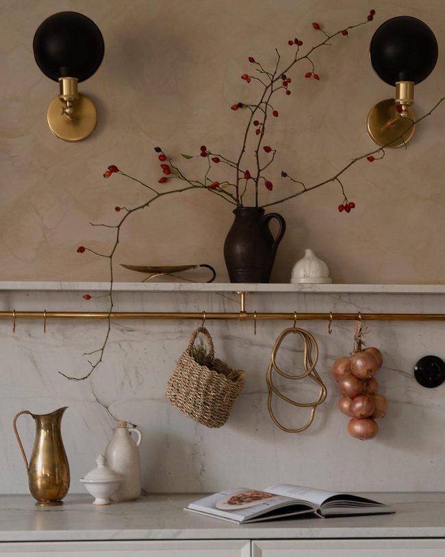 Marble, Brass, And Natural Branches