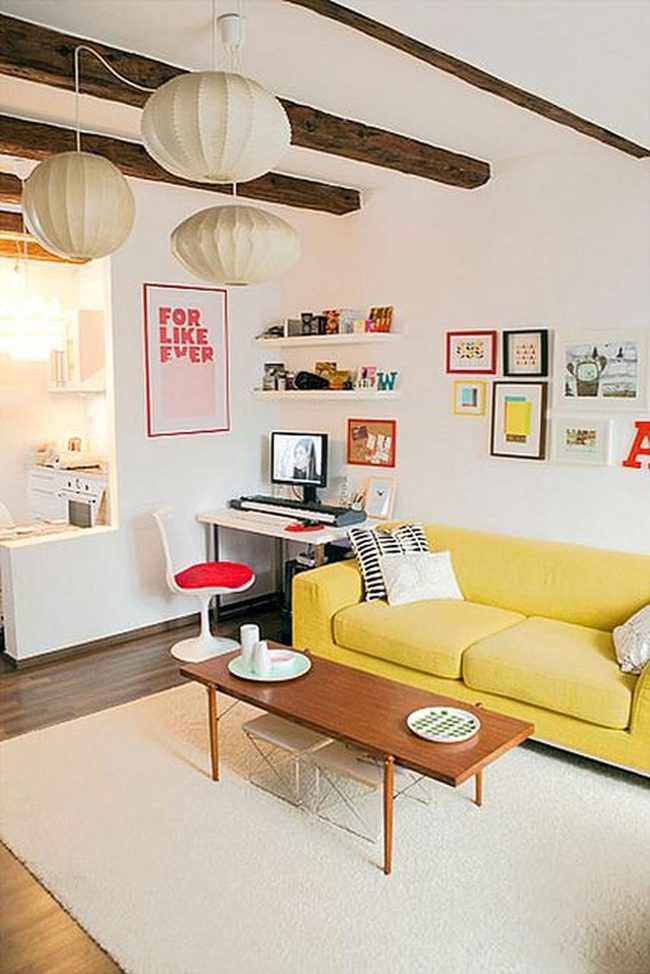 Yellow Couch Steals The Room