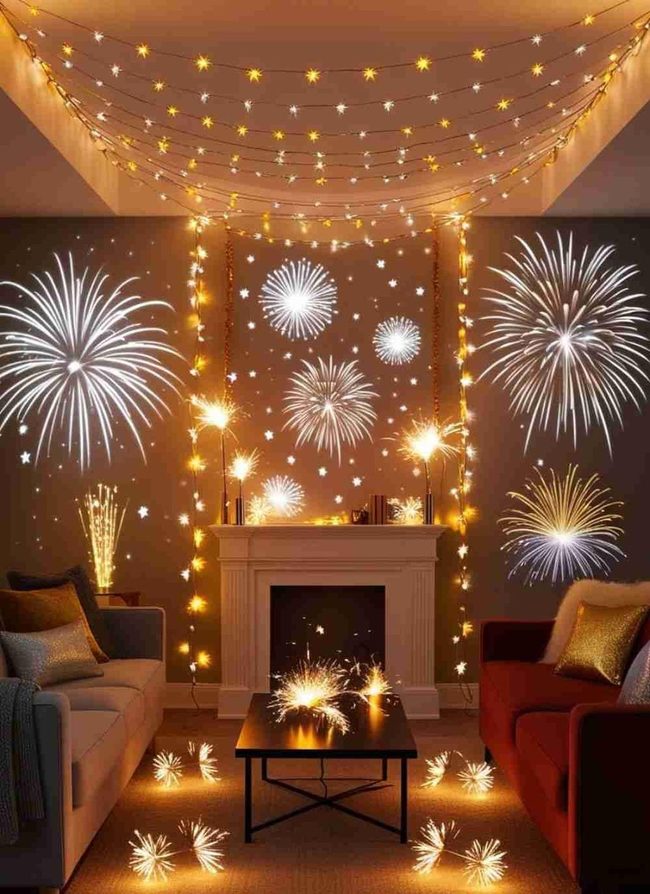 Cascading Fireworks Illumination Display