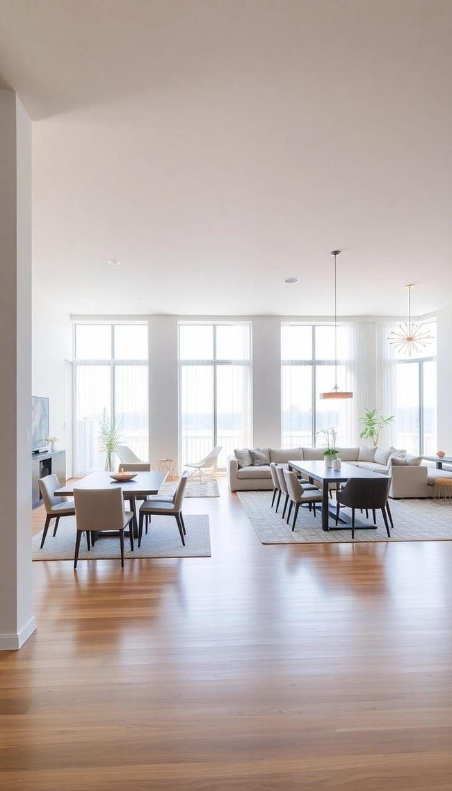 Unobstructed Lamp Flowing Through Spaces