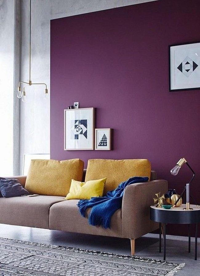 Purple Walls With Layered Pastels