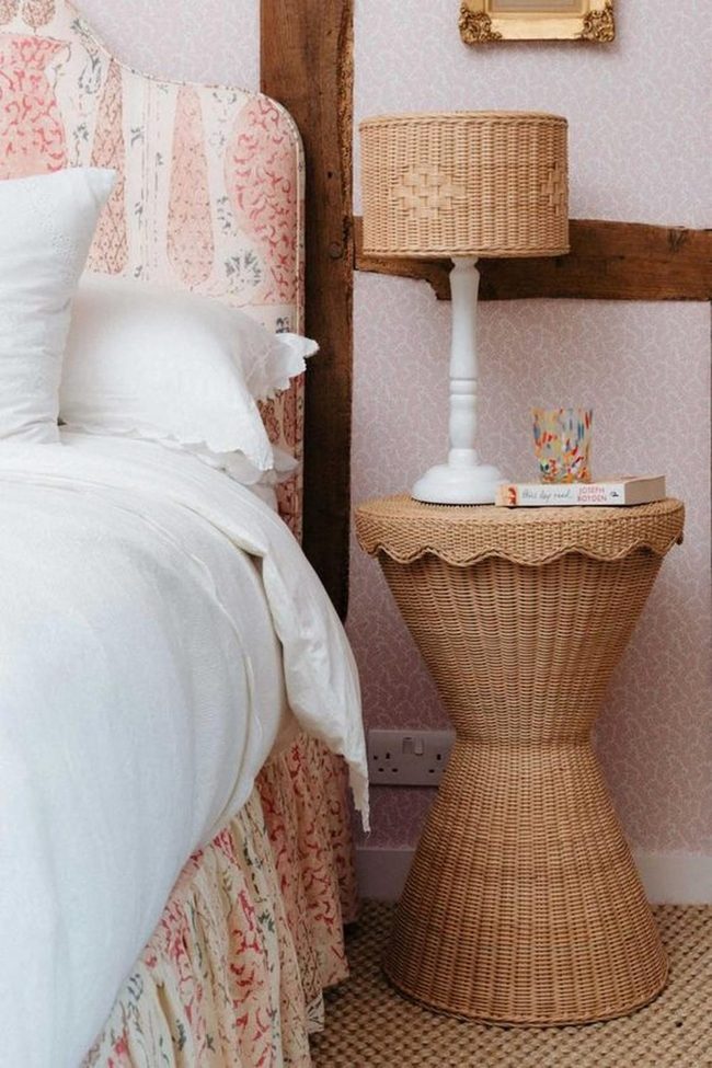Scalloped Wicker Table Pastel Corner