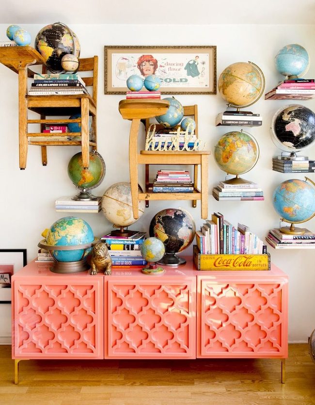 Books Floating Above Vintage Treasures