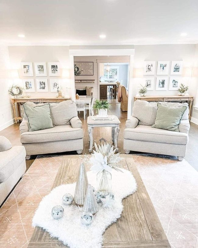 White Frames And Beige Seating
