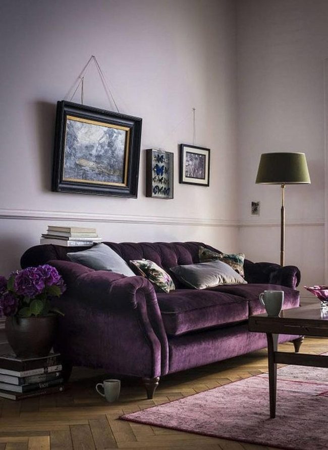 Purple Couch Steals The Room