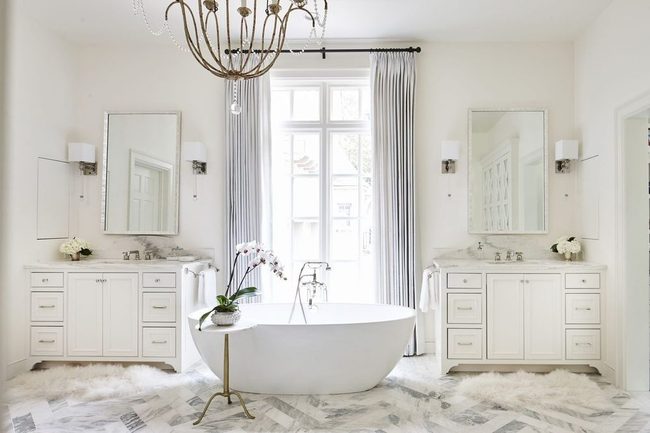 Freestanding Tub Framed Drapery
