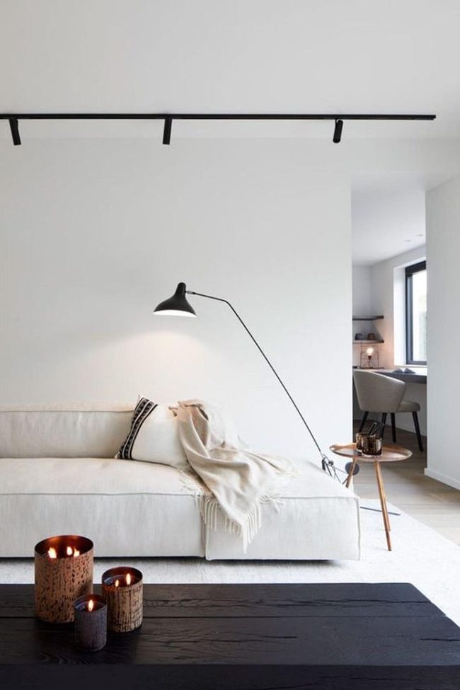 White Sofa Catches Morning Light