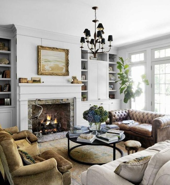 Fireplace White Mantel Living Room