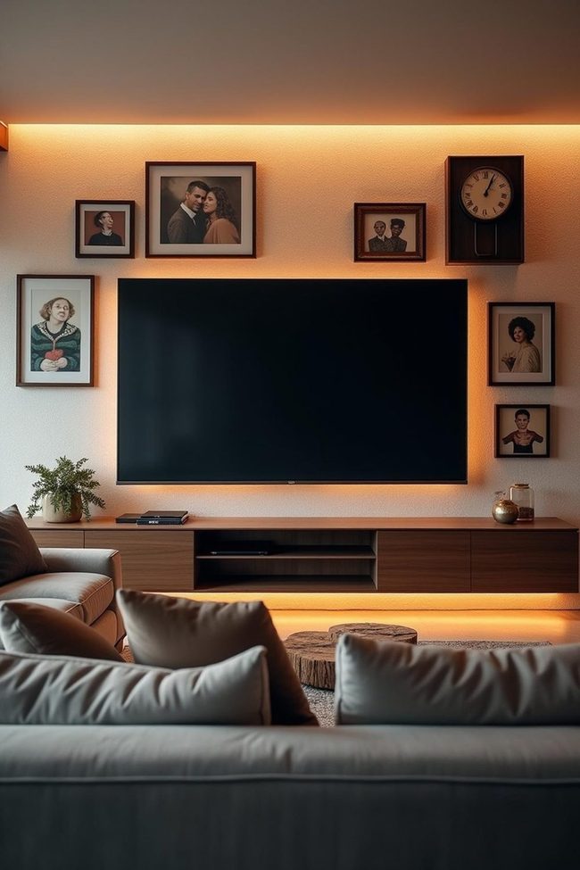 Wall-Mounted Tv, Open Floor Space