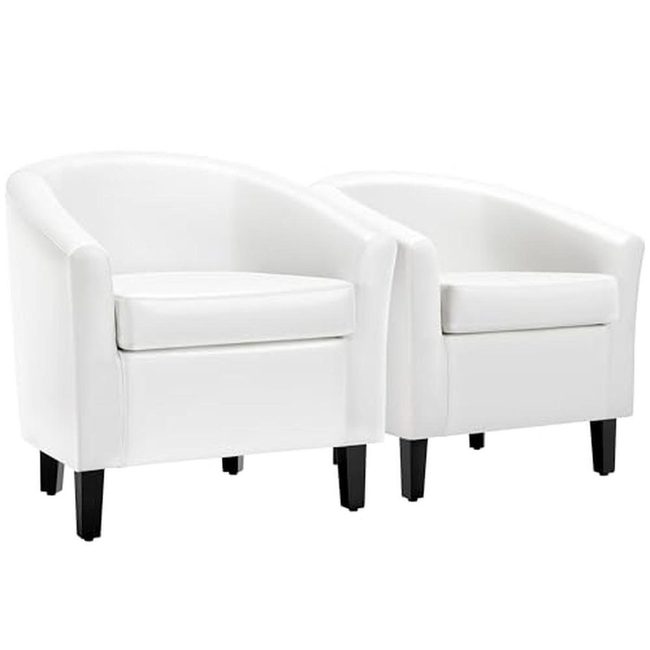 White Leather Meets Dark Wood