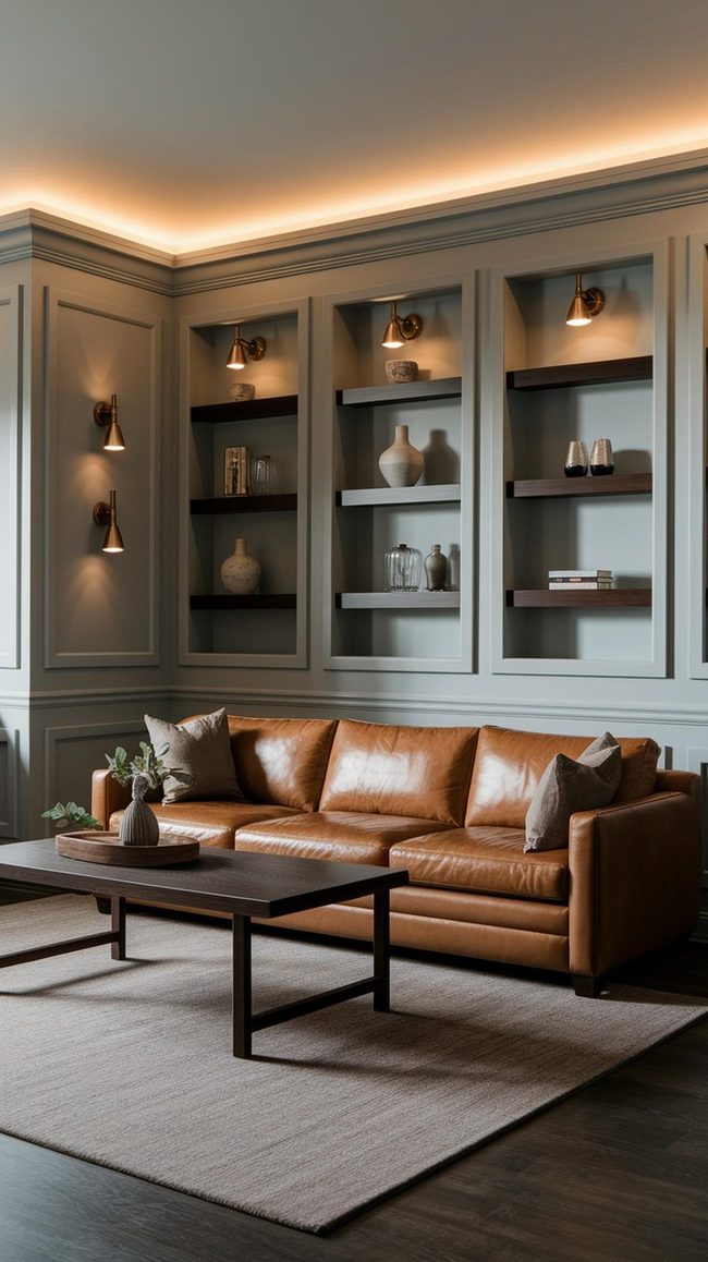 Brown And Gray Living Room Layers