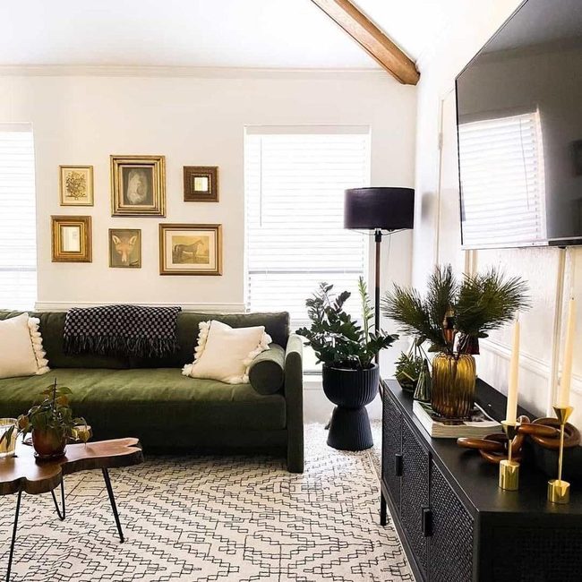 Exposed Beams And Brass Accents