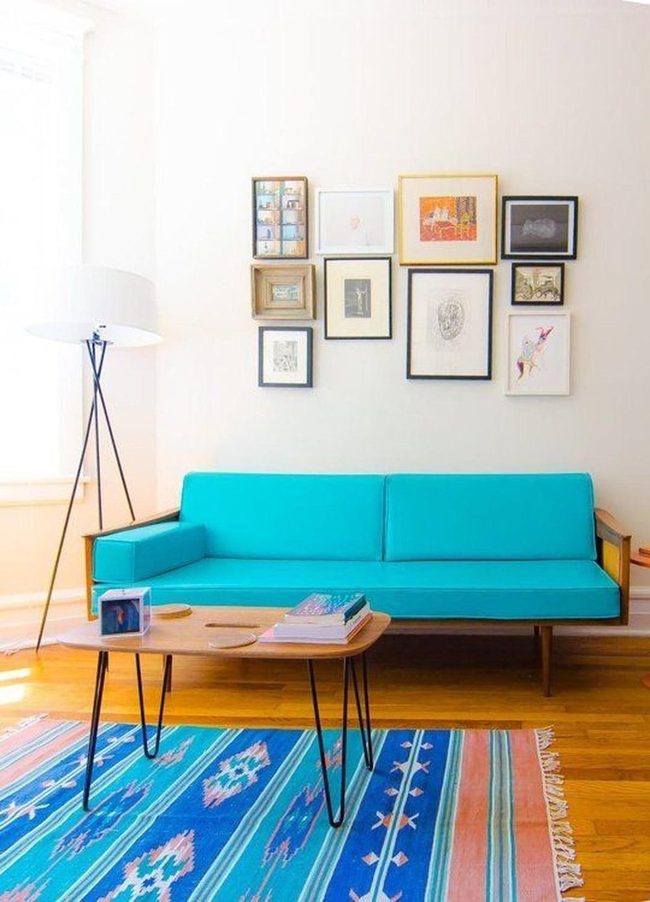 Blue Couches Define Living Room