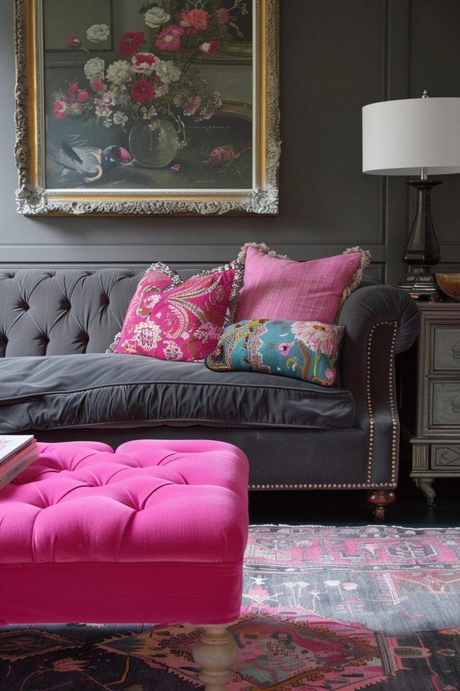 Fuchsia Velvet Meets Gold Luxury