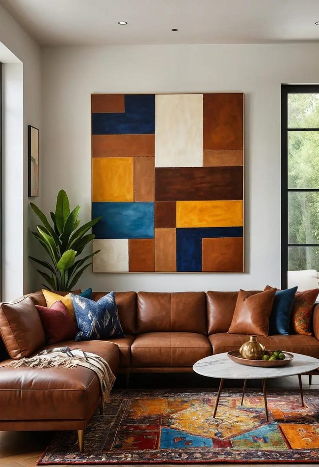 Radiant Art Above Brown Leather