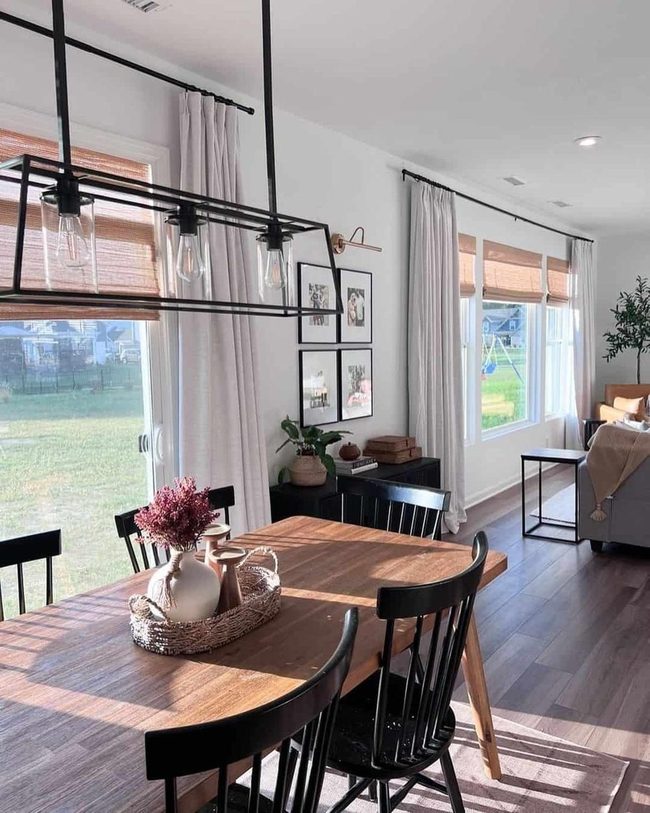 Black Lantern Farmhouse Dining Warmth