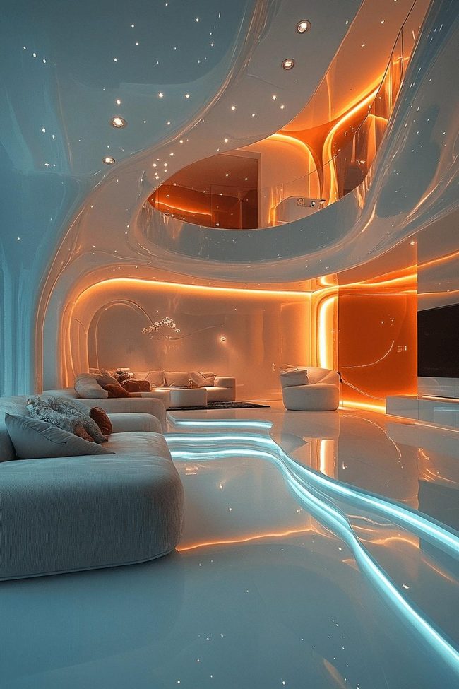 Silver Metalliclic Lounge Design