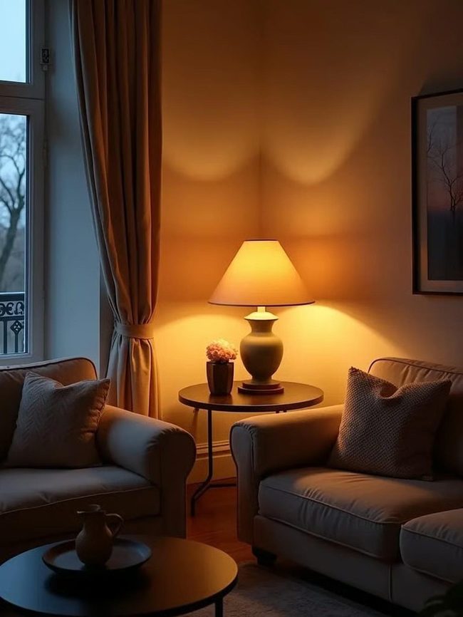 Metal Shade Casts Shadow Patterns