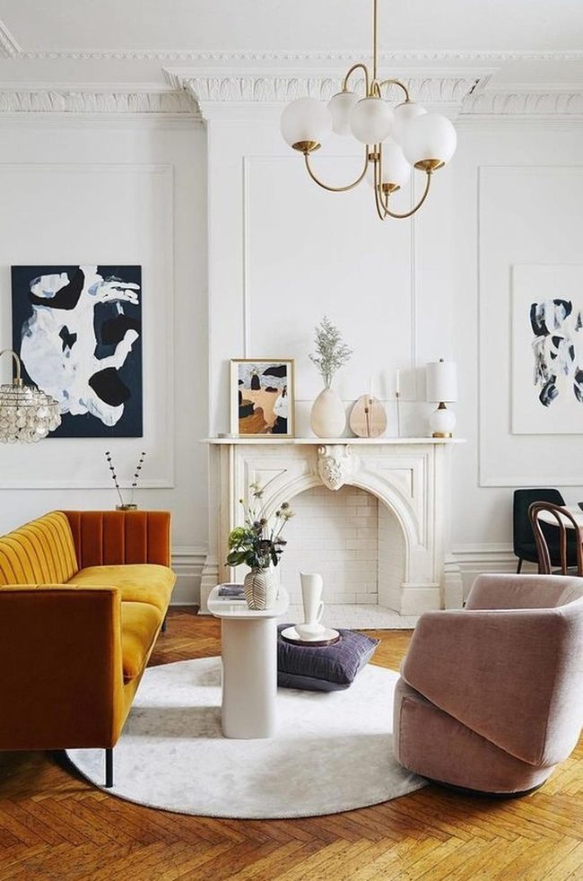 Mustard Yellow Modern Living Statement