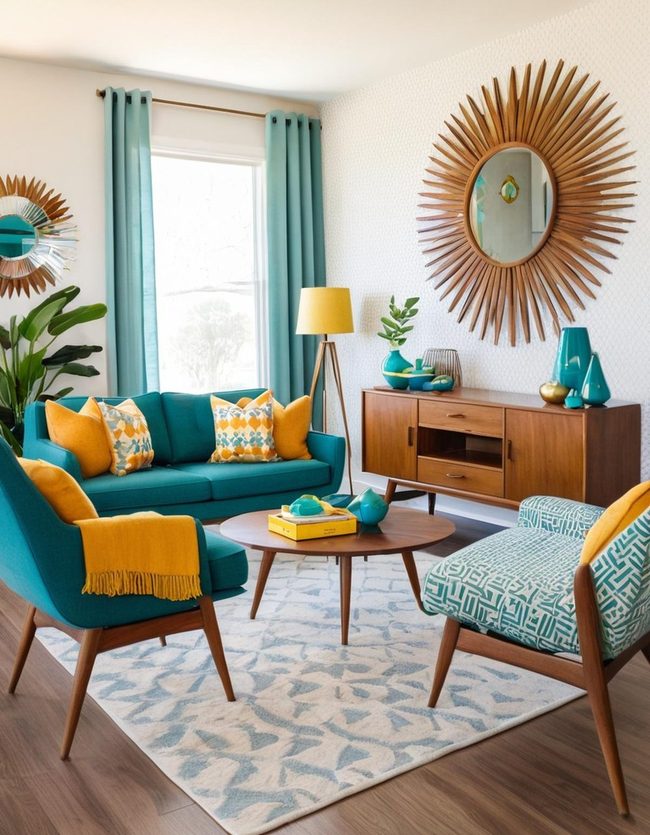 Tapered Legs, Teal Accents, Timeless