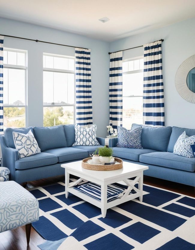 Blue Patterns Layer Lounge