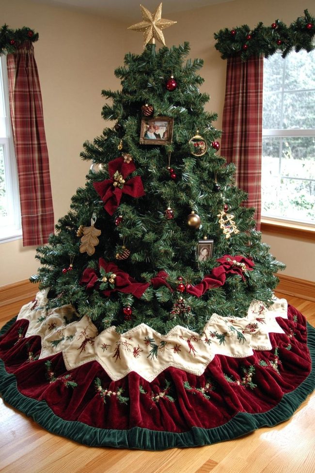 Velvet Red Tree Skirt Luxury