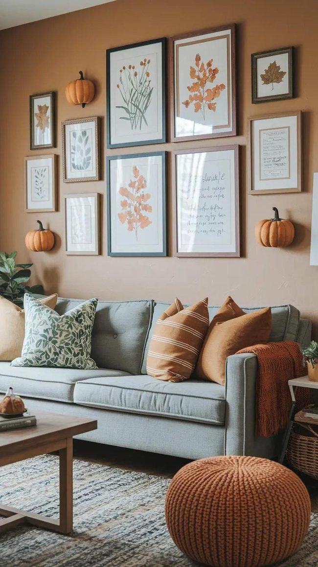 Mixed Metal Frames With Autumn Art