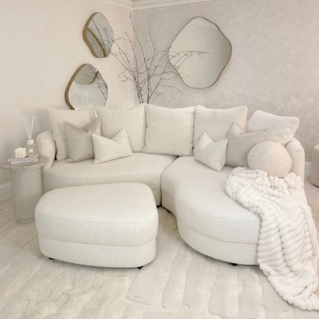 Curved Velvet Sculptural Sofa Statement