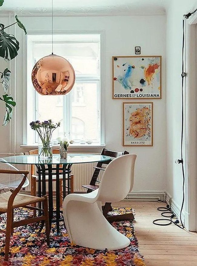 White Walls, Natural Light, Modern Dining