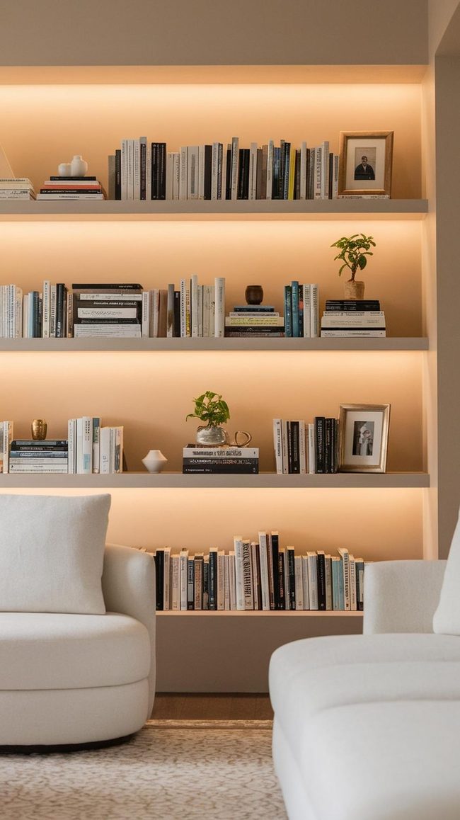 Wooden Shelves Display Living Storage